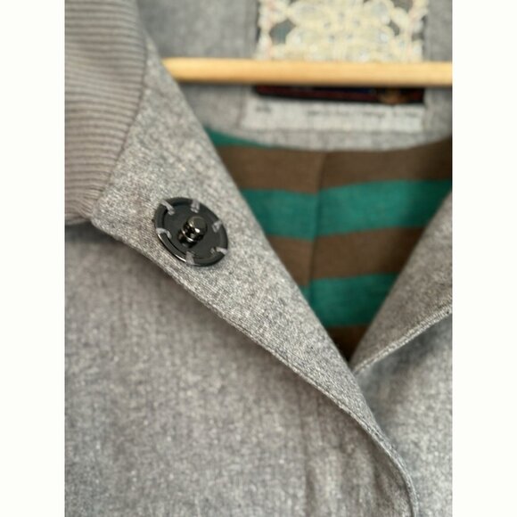 Free People Women’s Gray Wool Blend Swing Jacket Size M Boho Quiet Luxury Layer - Picture 7 of 11